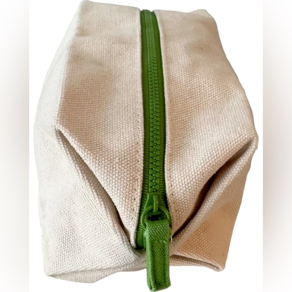 Origins Beige Canvas Cosmetic Makeup Toiletries Zip Travel Pouch Bag - Picture 5 of 11